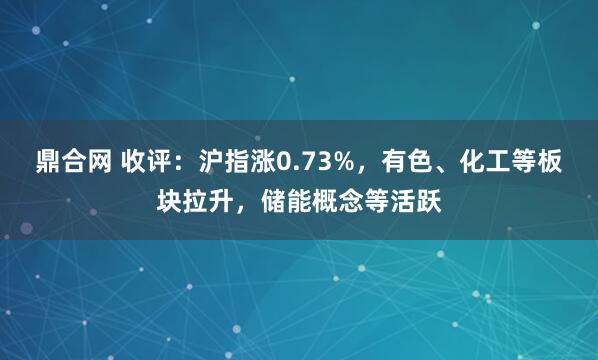 鼎合网 收评:沪指涨0.73%,有色、化工等板块拉升,储能概念等活跃
